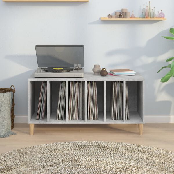 vidaXL Hifi-benk betonggr&aring; 100x38x48 cm konstruert tre