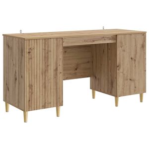 vidaXL Skrivebord Artisan eik Konstruert tre 142,5 x 50 x 75 cm