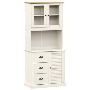 vidaXL Highboard VIGO hvit 78x40x175 cm heltre furu