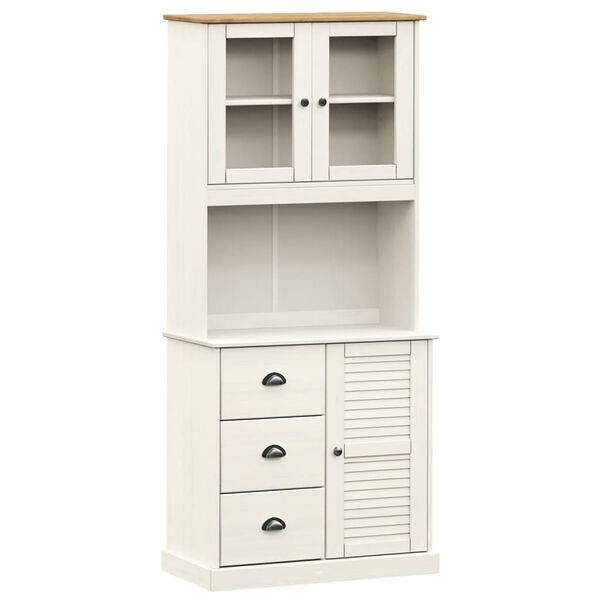 vidaXL Highboard VIGO hvit 78x40x175 cm heltre furu