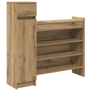 vidaXL Sko Skap med d&oslash;r Artisan Eik 100,5 x 28 x 100 cm Konstruert tre