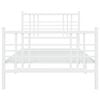 vidaXL Sengeramme i metall med hode- og fotgavl hvit 90x200 cm