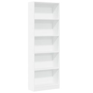 vidaXL Bokhylle hvit 60x24x176 cm konstruert tre
