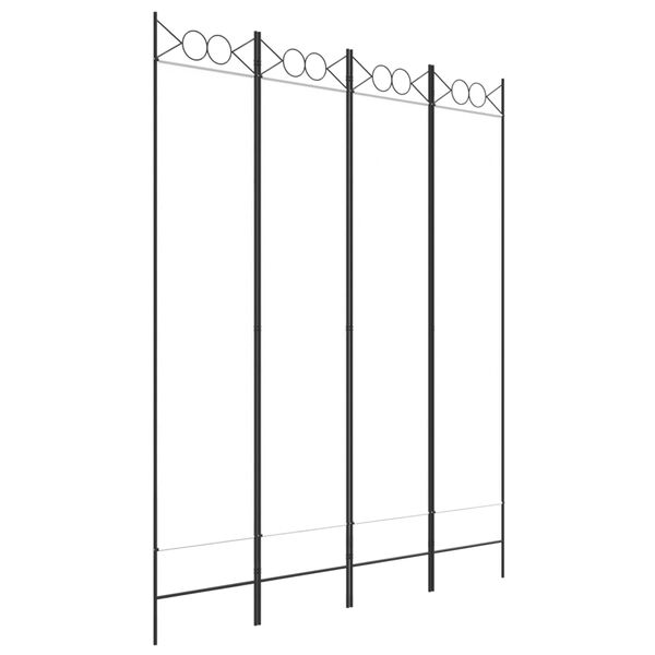 vidaXL Romdeler 4 paneler hvit 160x200 cm stoff