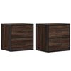 vidaXL Veggmonterte nattbord 2 stk brun eik 40x31x39,5 cm