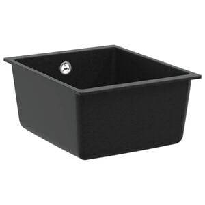 vidaXL Vask 80% kvarts og 20% harpiks 370 x 460 mm Svart
