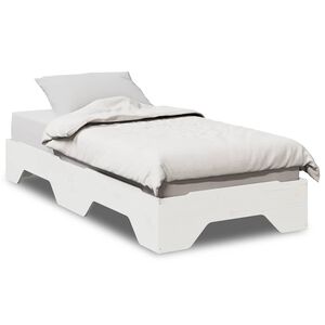 vidaXL Sengeramme uten madrass stablebare hvit 90x190 cm heltre