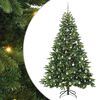 vidaXL Kunstig juletre med 300 LED med stativ gr&oslash;nn 210 cm PE og PVC