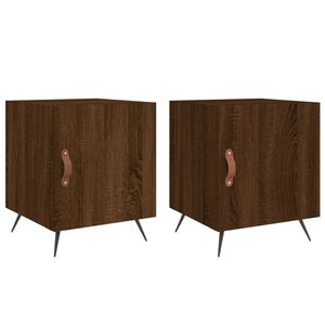 vidaXL Nattbord 2 stk brun eik 40x40x50 cm konstruert tre