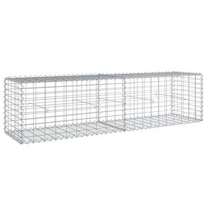 vidaXL Gabionkurv med deksel 200x50x50 cm galvanisert jern