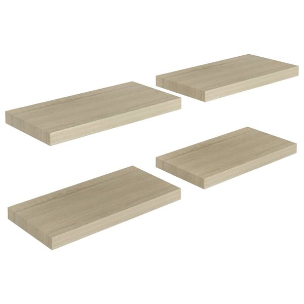 vidaXL Flytende vegghyller 4 stk eik 50x23x3,8 cm MDF