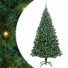 vidaXL Kunstig juletre med 300 LED gr&oslash;nn 210 cm PVC og St&aring;l og Plast