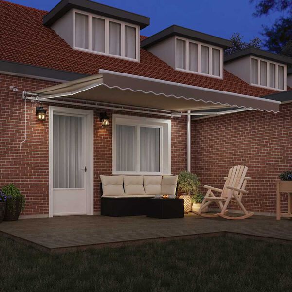 vidaXL Innvendbar Markise Beige 400 &times; 300 cm Polyester og Metall