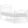 vidaXL Sengeramme i metall med hode- og fotgavl hvit 75x190 cm