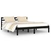 vidaXL Sengeramme heltre furu 160x200 cm svart