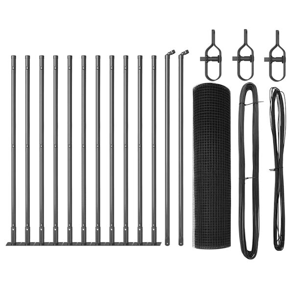 vidaXL Gjerdep&aring;le Gr&aring; 25 x 0,6 m (19 x 19 mm mesh) St&aring;l og PVC