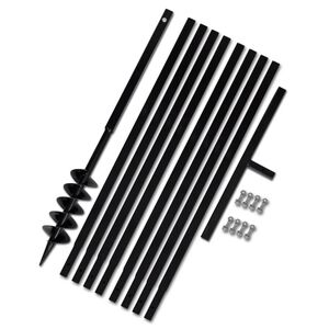 Jordbor med h&aring;ndtak 100 mm og forlengere 9 m st&aring;l