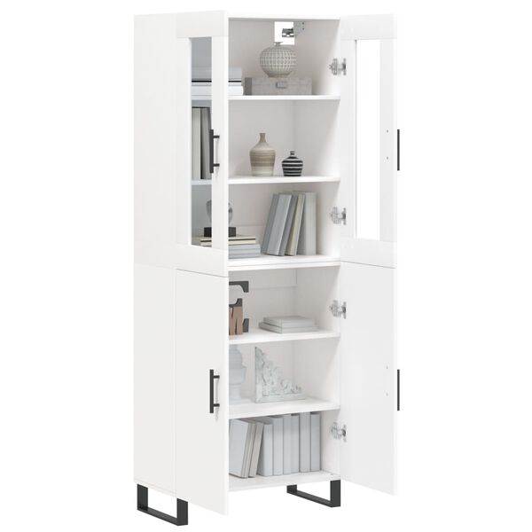 vidaXL Highboard hvit 69,5x34x180 cm konstruert tre