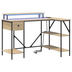 vidaXL Skrivebord Sonoma eik 120 x 79 x 86,5 cm Konstruert tre