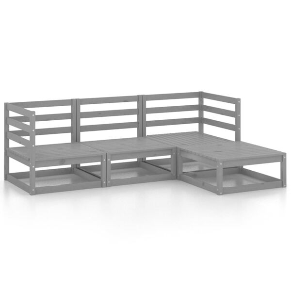 vidaXL Hagesofagruppe 4 deler heltre furu gr&aring;