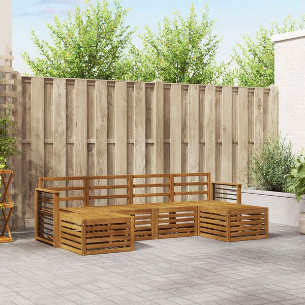 vidaXL Sofasett 6 pcs Naturlig Solid akasietre