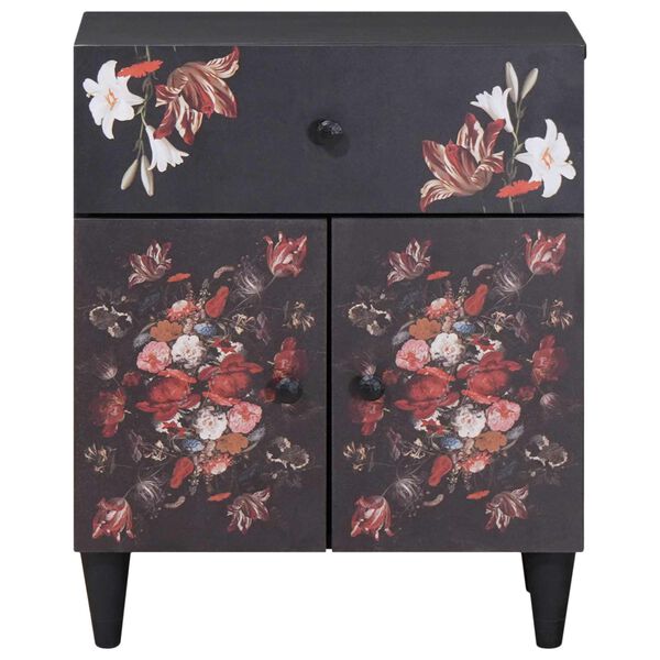 vidaXL Nattbord med skuff Flerfarget 50 x 33 x 60 cm Massiv mango tre