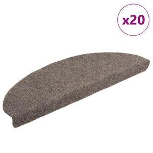 vidaXL Trappematter selvklebende 20 stk 65x21x4 cm beige halvrund store