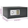vidaXL Digital safe med l&aring;s M&oslash;rke gr&aring; 42 x 37 x 20 cm St&aring;l