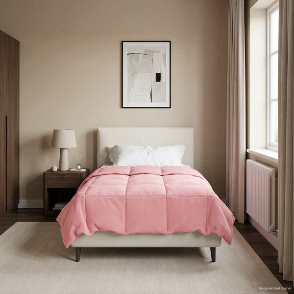 vidaXL Full &aring;r dyne Quilted Rosa 155 x 220 cm Mikrofiber