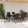 vidaXL Hage Spisegruppe 7 pcs Svart kaffe Poly rattan