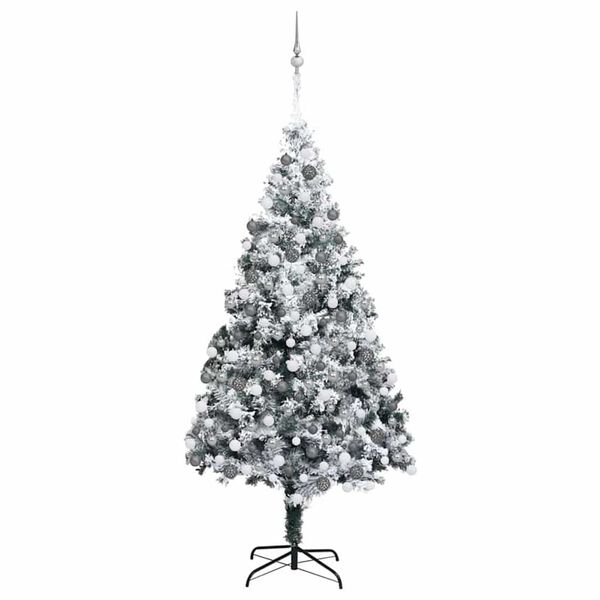 vidaXL Kunstig juletre med 300 LED grønn 180 cm PVC og Stål og Plast
