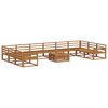 vidaXL Utend&oslash;rs sofa-sett 11 pcs Naturlig Solid akasietre