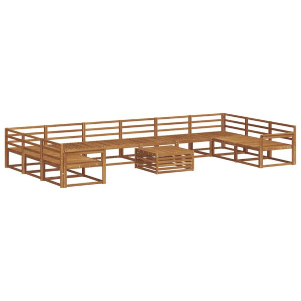 vidaXL Utend&oslash;rs sofa-sett 11 pcs Naturlig Solid akasietre