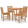 vidaXL 5-delt hagespisesett 80x80 cm heltre teak