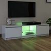 vidaXL TV-benk med LED-lys høyglans hvit 140x40x36 cm