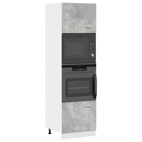 vidaXL Skap for mikrobølgeovn "Lyon" betonggrå 60x57x207 cm sponplate