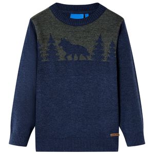 Barnegenser strikket marinebl&aring; 92