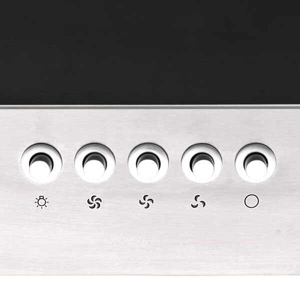 vidaXL Vegghengt kjøkkenvifte 60 cm rustfritt stål & herdet glass sølv