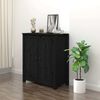 vidaXL Skjenk svart 70x35x80 cm heltre furu