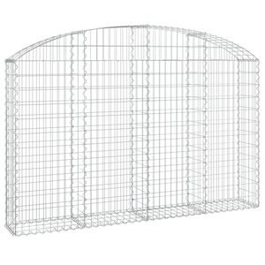 vidaXL Gabionkurv buet 200x30x120/140 cm galvanisert jern