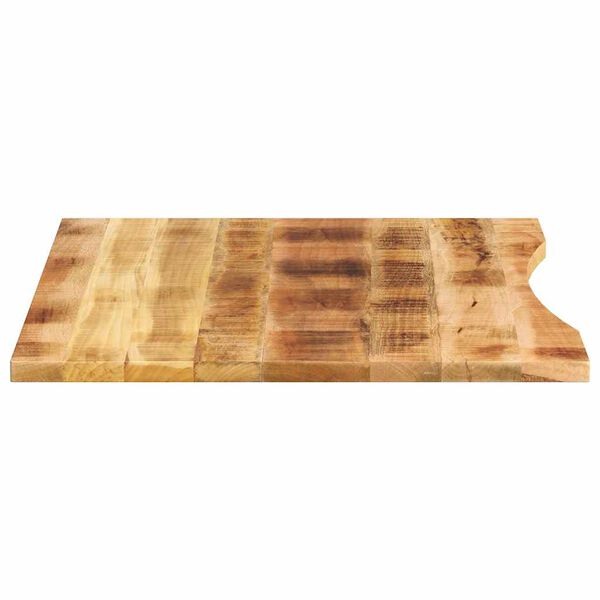 vidaXL Skrivebordsplate med kurve 100x80x2,5 cm heltre grovt mangotre