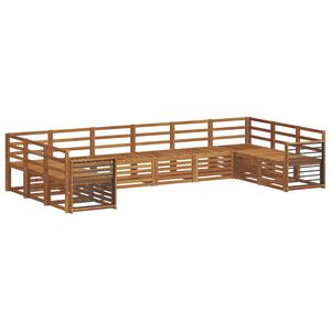 vidaXL Utend&oslash;rs sofa-sett 10 stk. Naturlig