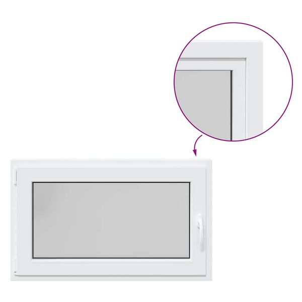 vidaXL Kjellervindu "RISOR" 100x50 cm vipp-og-sving DIN venstre hvit