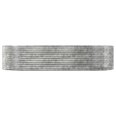 vidaXL Høybed sølv 291x140x68 cm pulverlakkert stål