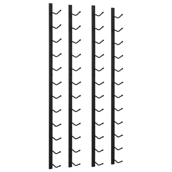 vidaXL Veggmontert vinstativ for 12 flasker 2 stk svart jern