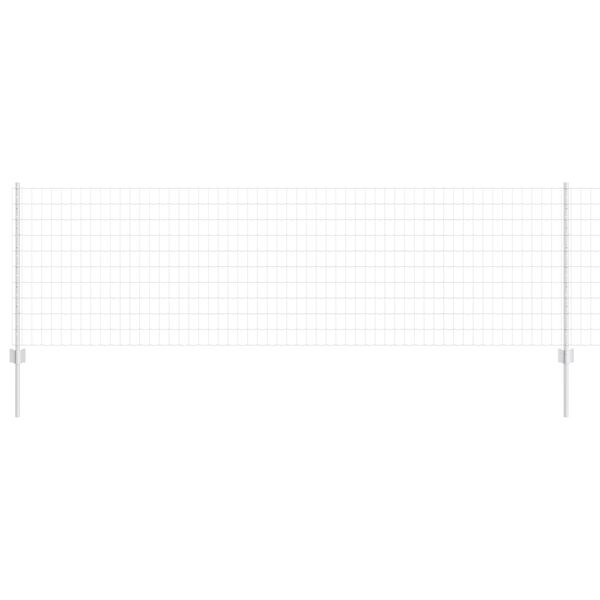 vidaXL Gjerde med stolpe s&oslash;lv 0,8 x 10 m St&aring;l