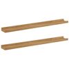 vidaXL Vegghylle med hylle 2 pcs Brun 80 x 9 x 3 cm Konstruert tre