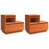 vidaXL Nattbordskap 2 stk. Vokset Brun 60 x 34 x 51 cm Konstruert tre