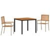 vidaXL Hage Spisegruppe 3 stk. Beige og Brun polyrotting