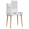 vidaXL Sminkebordsett FAUSKE 3 stk. Hvit 76 x 50 x 143 cm